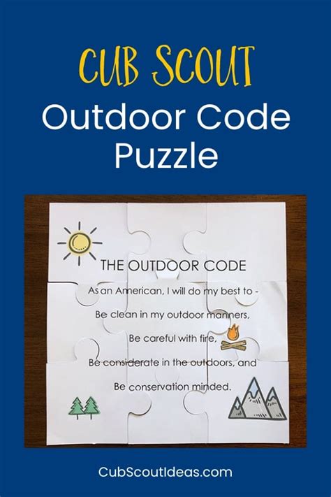 Cub Scout Outdoor Code Printable - Printable Word Searches