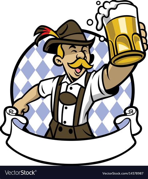 Bavarian man celebrating oktoberfest Royalty Free Vector