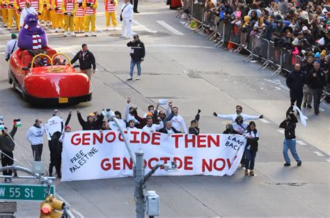 Pro-Palestinian protesters disrupt Macy’s Thanksgiving Parade in New York