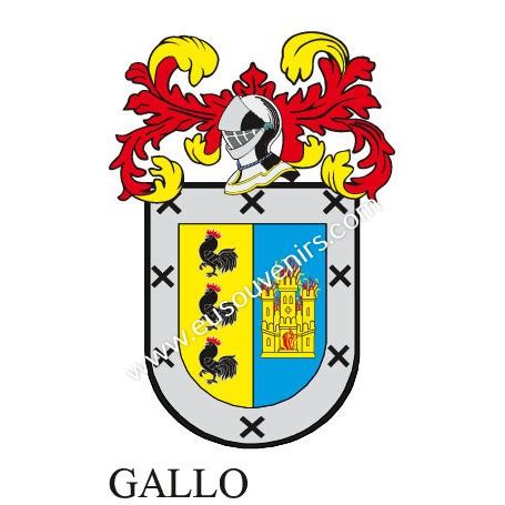 Heraldic keychain - GALLO - Personalized with surname, family crest and ...