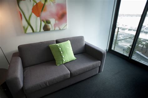 Free Stock Photo 8839 Grey sofa in a small urban apartment | freeimageslive