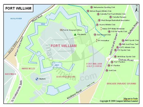 Fort William Map, Kolkata - Maps Of India