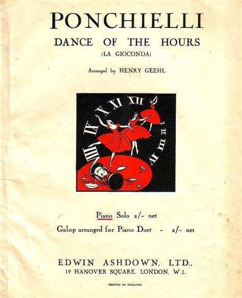 "Dance of the Hours" Sheet Music by Ponchielli for Piano Solo 1942 | Song book, Sheet music, Songs