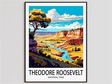 Theodore Roosevelt Travel Poster Theodore Roosevelt Print National Park ...