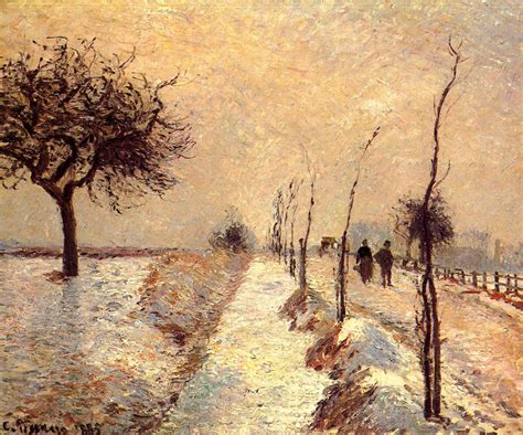 Road at Eragny, Winter, 1885 - Camille Pissarro - WikiArt.org