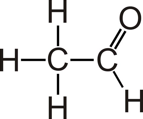 Acetaldehyde Chemistry Structural Formula Structure - Ethanal Displayed Formula Clipart - Full ...