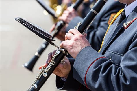 Musicians in the Military Orchestra Playing on Clarinet Stock Image - Image of play ...