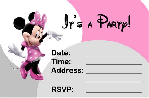 Printable Minnie Mouse Birthday Invitations | FREE Printable Birthday Invitation Templates ...