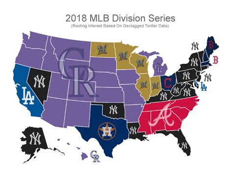 Infographic: Which MLB team is each state rooting for in Division Series | theScore.com