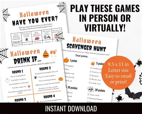 Halloween Adult Games Bundle, Halloween Party Games, Halloween ...