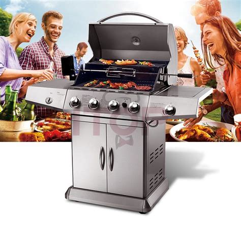 Stainless Steel Gas BBQ Grill Garden BBQ Grill Outdoor Smokeless Barbecue Machine - Gas BBQ ...