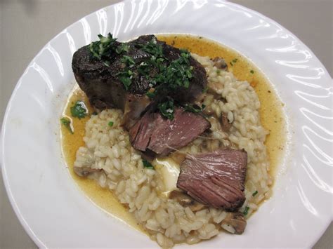 Osso buco, mushroom risotto with gremolata - NECI Culinary Boot Camp | Mushroom risotto, Osso ...