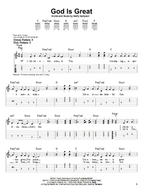 God Is Great by Hillsong Worship - Easy Guitar Tab - Guitar Instructor