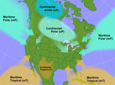 Air Masses Map Of North America - Gretna Hildegaard