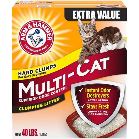 Arm and Hammer Clumping Cat Litter, Multi-Cat Strength, 40 Pound Box: Amazon.co.uk: Pet Supplies