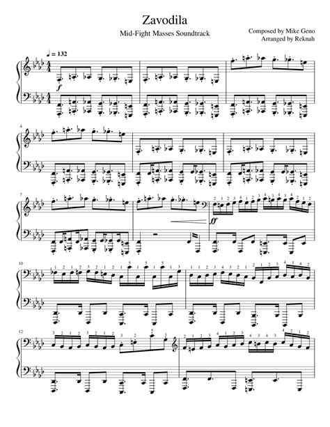 Zavodila – Mike Geno Sheet music for Piano (Solo) | Musescore.com