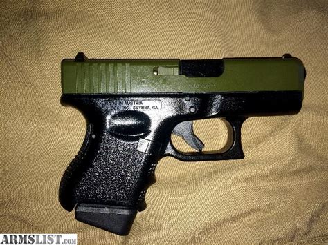 ARMSLIST - For Sale: Glock 26 O.D. Green slide and gloss black frame ...