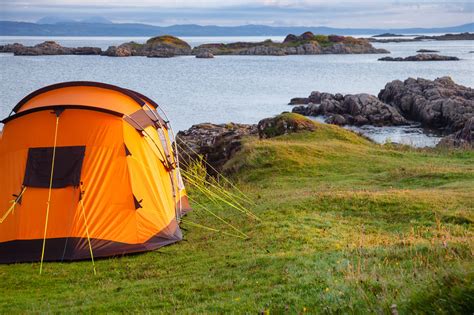 Camping tent on the west coast of the Highlands of Scotland, UK ...