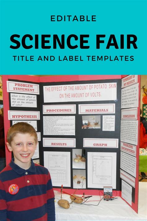 Science Fair Board Project Labels And Title Template | Editable For ...