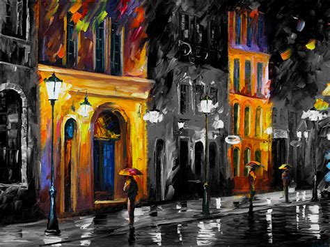 RAINY NIGHT — oil painting on canvas by Leonid on Dribbble