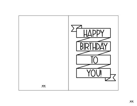 Happy Birthday Card Black And White Printable