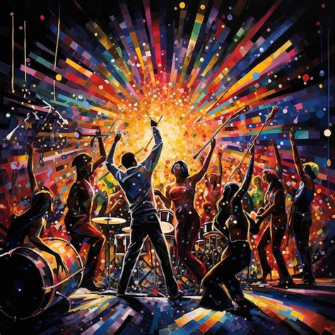 Premium AI Image | Vibrant and Lively Party Scene with Colorful Musical ...