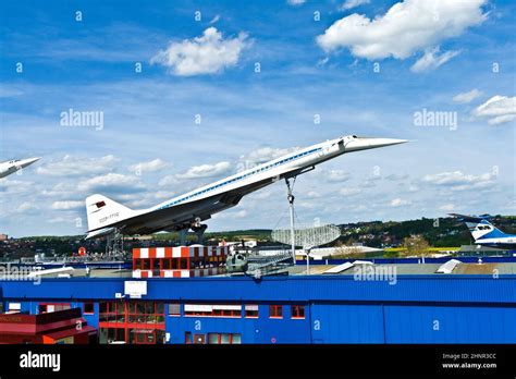 supersonic aircraft Tupolev TU-144 in the museum in Sinsheim Stock ...