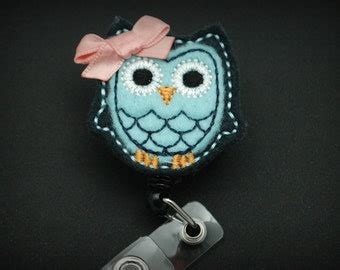 Red White and Blue Owl Badge Reel-Patriotic Id by TheHiddenJewel