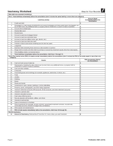 irs insolvency worksheet 2018 - Fill Online, Printable, Fillable Blank ...