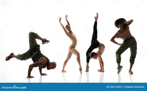 Couple Dancing Hip Hop Dance Against Ballet Couple Stock Image - Image of ballet, dancers: 236512039