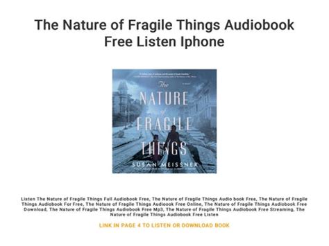 The Nature of Fragile Things Audiobook Free Listen Iphone by ...