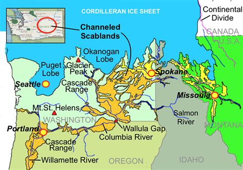 Channeled Scablands Washington Map