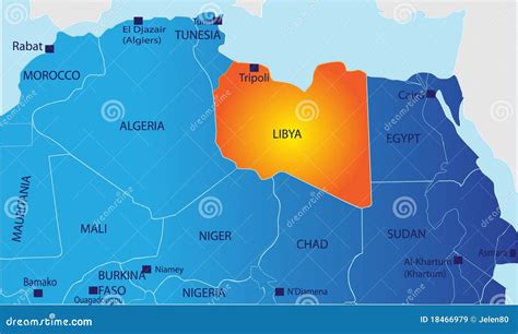 Political Map Of Libya Cartoon Vector | CartoonDealer.com #18466979