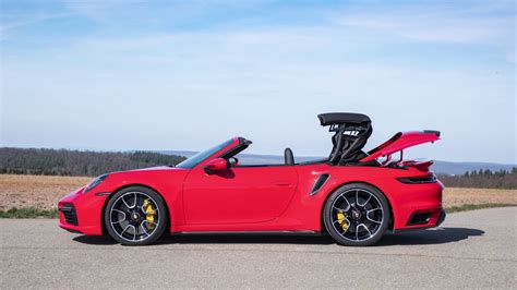 Porsche 911 turbo s convertible 2021 Red Color - YouTube