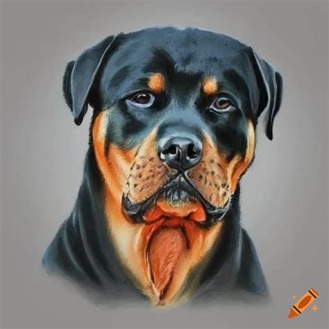 Pencil drawing of a rottweiler on Craiyon