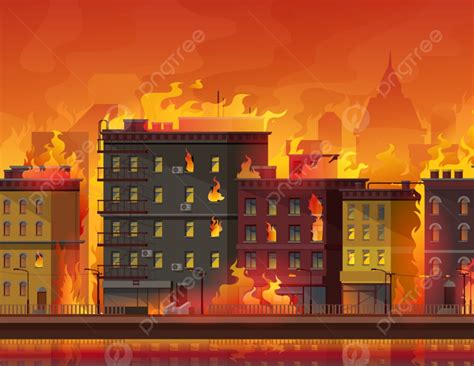 Fire In City Burning Building Background, War, Catastrophe, Global Background Image And ...