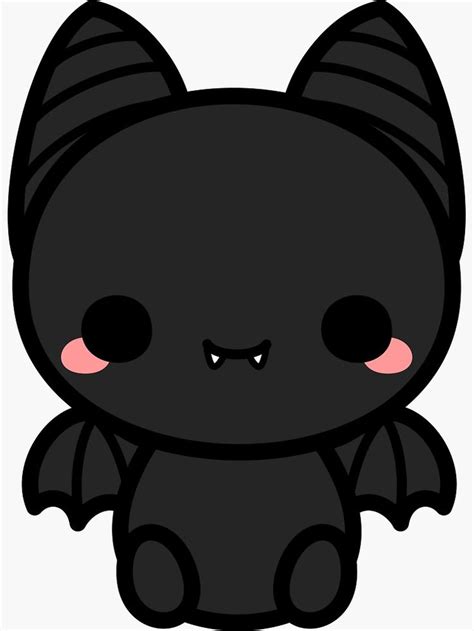 "Cute spooky bat" Sticker for Sale by peppermintpopuk | Cute halloween drawings, Cute kawaii ...