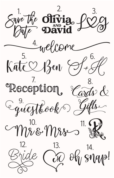 Best Wedding Fonts For Cricut Projects