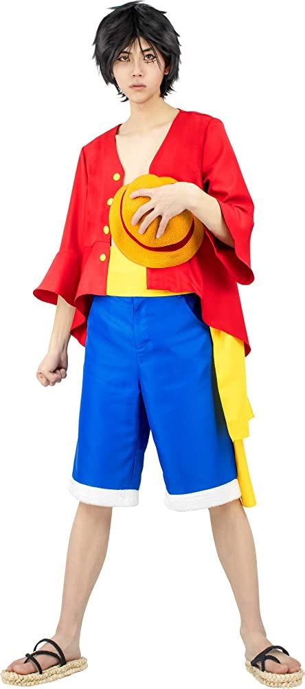 One Piece Monkey Luffy Outfits Cosplay Costume Halloween Carnival Suit ...