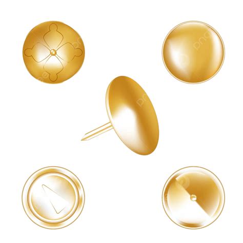 Gold Metal Thumbtack Illustration Concept Gold Vector, Illustration, Concept, Gold PNG and ...