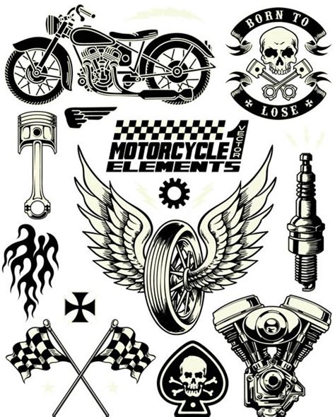 Motorcycle Symbols art vector free download