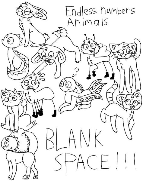 Endless numbers as animals (NO COLOR) by Matildasquirrel on DeviantArt