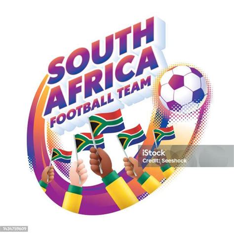 South Africa Football Team Masthead Logo With National Flag Of South Africa Stock Illustration ...