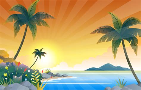 sunset beach background 26706338 Vector Art at Vecteezy