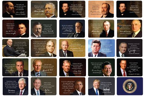 46 US Presidents Motivational Quote Cards, Beautiful Designed Thick ...