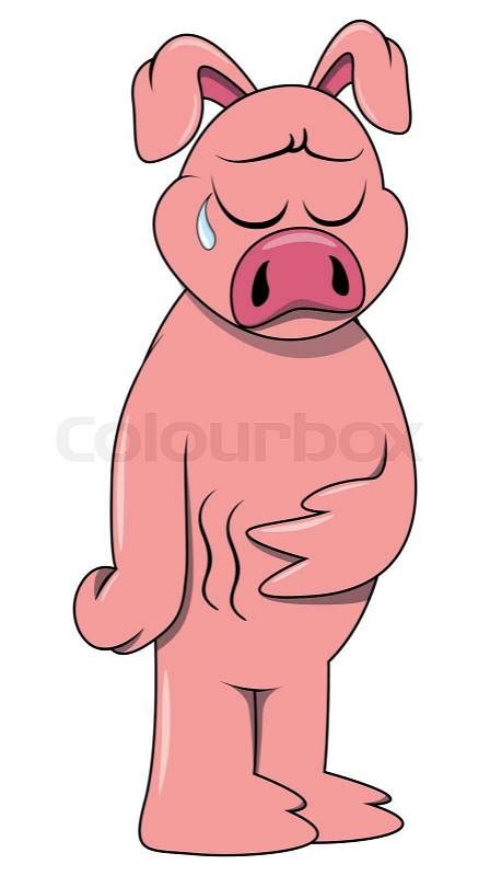 Sad pig | Stock Vector | Colourbox