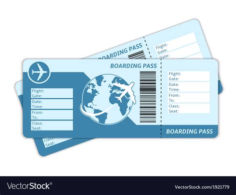 Blank plane tickets Royalty Free Vector Image - VectorStock