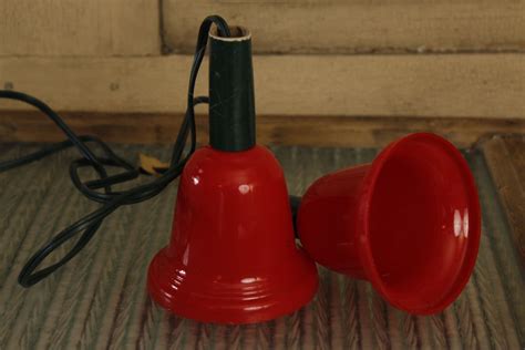Vintage Red Christmas Bell Lights Working Holiday Light Set