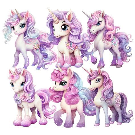 Pink Purple Unicorn Clipart Unicorns PNG Commercial Use Magic Unicorn ...