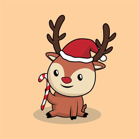 reindeer cartoon cute merry christmas 4261593 Vector Art at Vecteezy